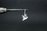 Sterling Silver Little Astro Cat Earrings - Flying Cat Earrings