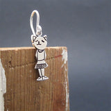 Sterling Silver Ballerina Cat in a Tutu Earrings - Funny Cat Jewelry