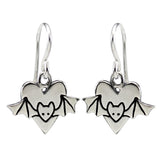 Sterling Silver Bat Earrings - Bat Jewelry