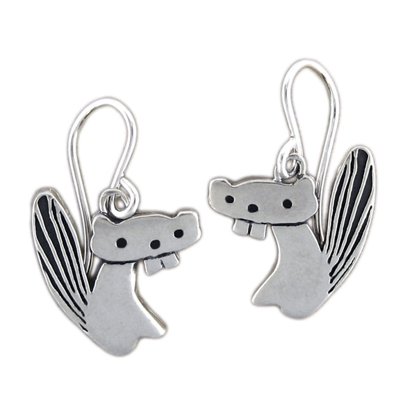 Sterling Silver Little Beaver Earrings - Beaver Jewelry