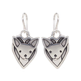 Sterling Silver Chihuahua Charm Earrings on 925 Ear Wires