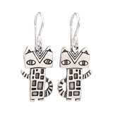 Sterling Silver Cleocatra Cat Earrings - Cat Jewelry