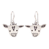 Sterling Silver Cow Charm Earrings