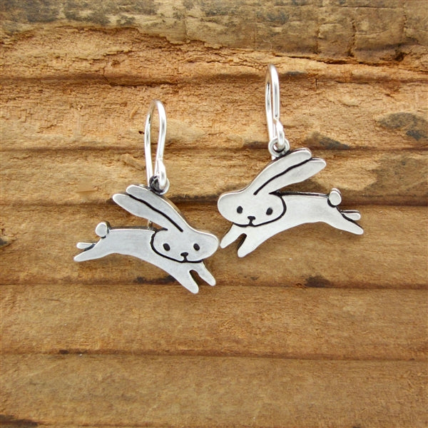 Sterling silver rabbit earrings deals