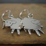 Sterling Silver Little Sheep Earrings - Sheep Jewelry