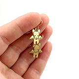 Little Gold Angel Dog Earrings