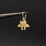 Gold Angel Kitty Earrings - Cat Memorial jewelry