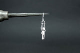 Sterling Silver Hang in There Cat Earrings