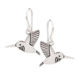 Sterling Silver Hummingbird Earrings on 925 Ear Wires