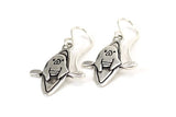 Kayaking Seal Charm Earrings - Sterling Silver Funny Seal Dangle Earrings
