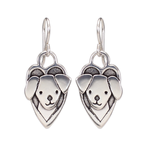Sterling Silver Labrador Retriever Charm Earrings on 925 Ear Wires