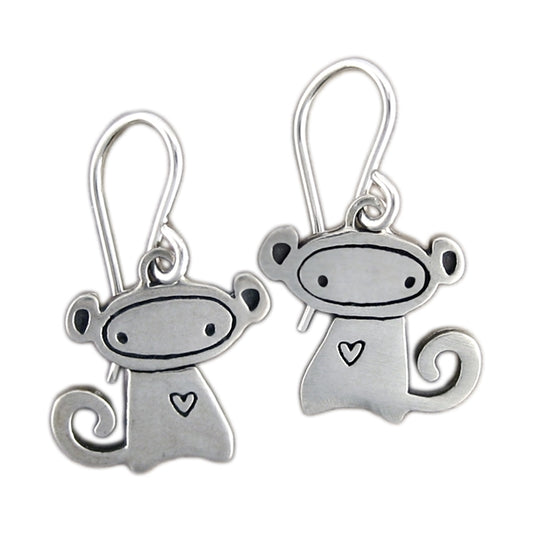 Sterling Silver Little Monkey Earrings