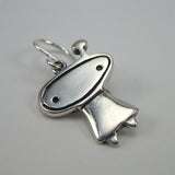 Sterling Silver Little Orbit Girl Earrings - Astronaut Earrings