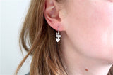 Sterling Silver Tiny Little Orbit Heart Earrings