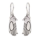 Sterling Silver Penguin Dangle Earrings - Penguin Charm Jewelry