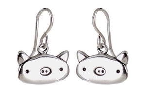 Sterling Silver Pig Earrings