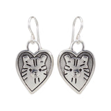 Sterling Silver Pomeranian Charm Earrings on 925 Ear Wires, Keeshond, Japanese Spitz, Tibetan Spaniel