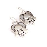 Sterling Silver Poodle Charm Earrings on 925 Ear Wires