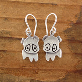 Sterling Silver Little Pug Earrings