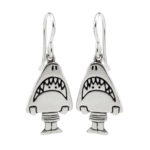 Sterling Silver Shark Girl Earrings