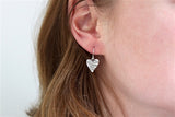 Sterling Silver Little Stripe Heart Earrings