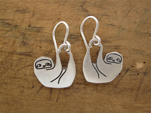 Mark Poulin Jewelry Sterling Silver Sloth Earrings