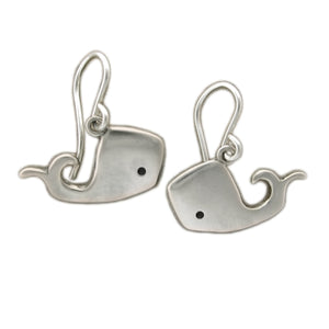 Sterling Silver Little Whale Earrings - Dangle 925 Whale Earring
