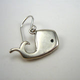 Sterling Silver Little Whale Earrings - Dangle 925 Whale Earring