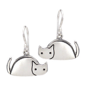 Sterling Silver Taco Cat Earrings