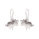 Sterling Silver Zebra Charm Earrings - Zebra Jewelry