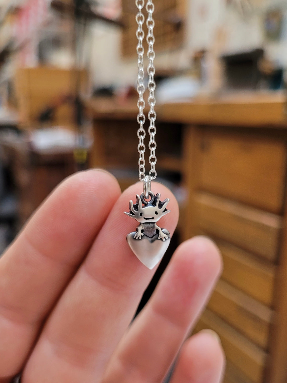 Tiny Axolotl Charm Necklace Small Detailed And Adorable Mark tiny-axolotl-charm-necklace-small-detailed-and-adorable-mark