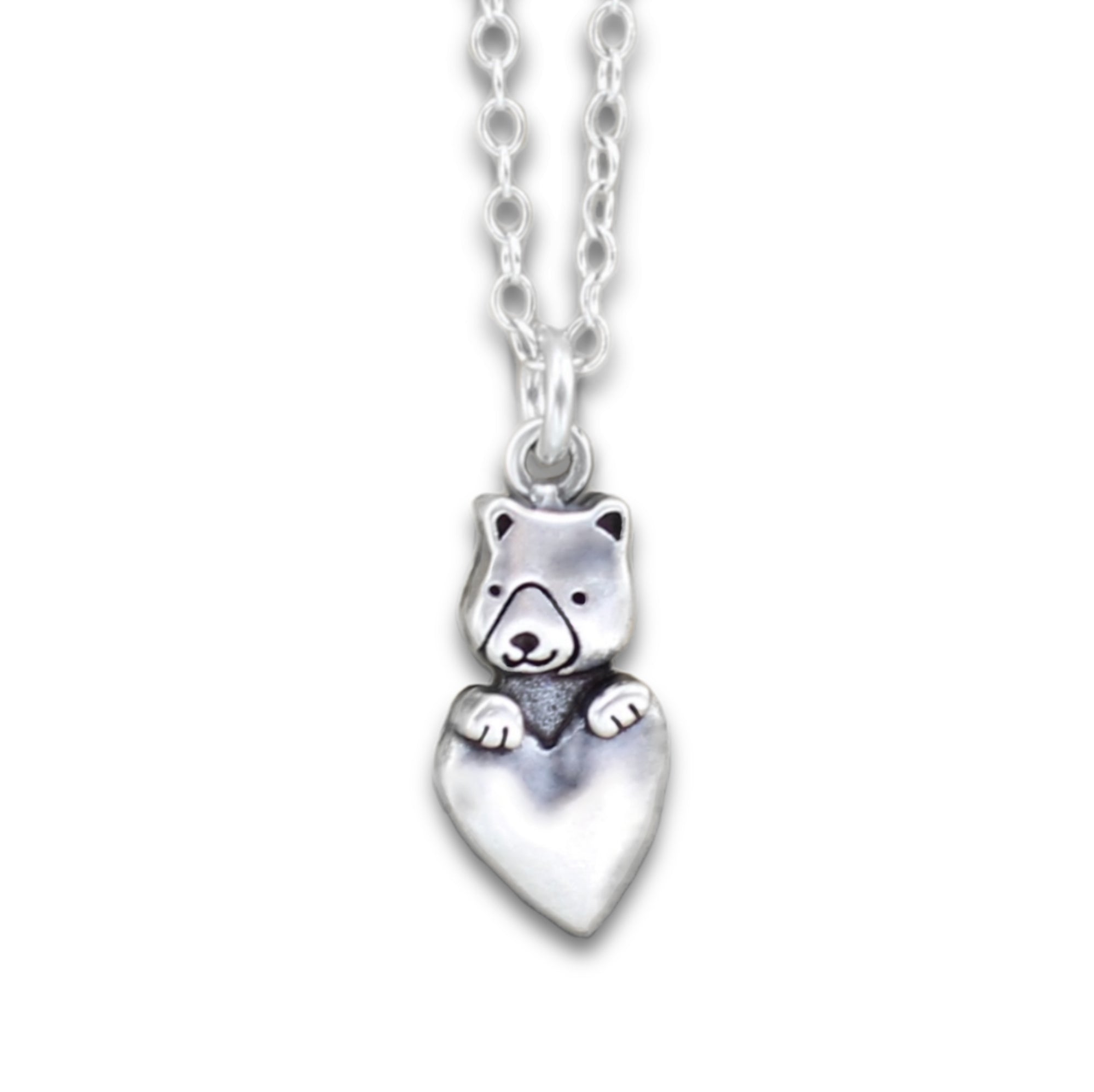 925 Sterling Silver Teddy Bear Pendant Necklace For Women - Engagement Gift