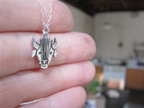 Sterling Silver Buffalo Charm Necklace on an Adjustable Sterling Chain