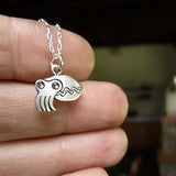 Sterling Silver Cuttlefish Necklace - Cuttlefish Charm