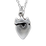 Sterling Silver Crown Heart Necklace - Modern Claddagh Necklace