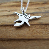 Sterling Silver Squirrel Necklace - Flying Squirrel Pendant