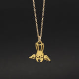 Gold Angel Bunny Charm Necklace