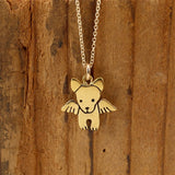 Little Gold Angel Dog Necklace - Memorial Charm