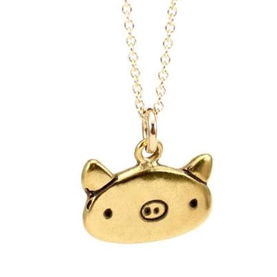 Little Gold Pig Necklace