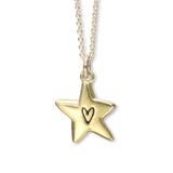 Tiny Gold Star Charm Necklace - Gold Dipped Sterling Silver Star Pendant on Gold Filled Chain