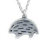 Sterling Silver Hedgehog Charm Necklace on Adjustable Sterling Chain