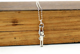 Little Hang In There Cat Charm Necklace - Sterling Cat Jewelry
