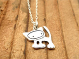 Sterling Silver Little Punk Kitty Necklace