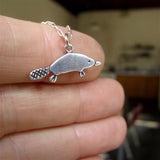 Sterling Silver Platypus Charm Necklace
