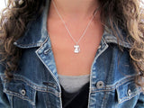 Sterling Silver Love Cat Charm Necklace on Adjustable Sterling Chain - Cat Charm