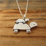 Sterling Silver Little Turtle Family Necklace