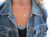 Sterling Silver Mother Daughter Crown Heart Necklaces