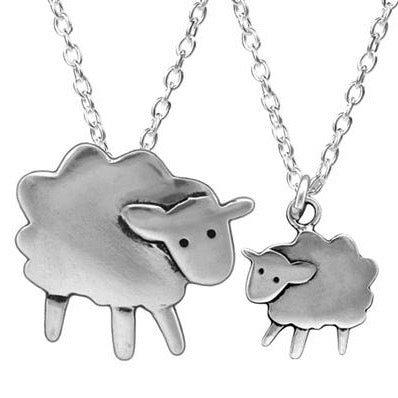 Sterling Silver Mother Daughter Sheep Necklaces
