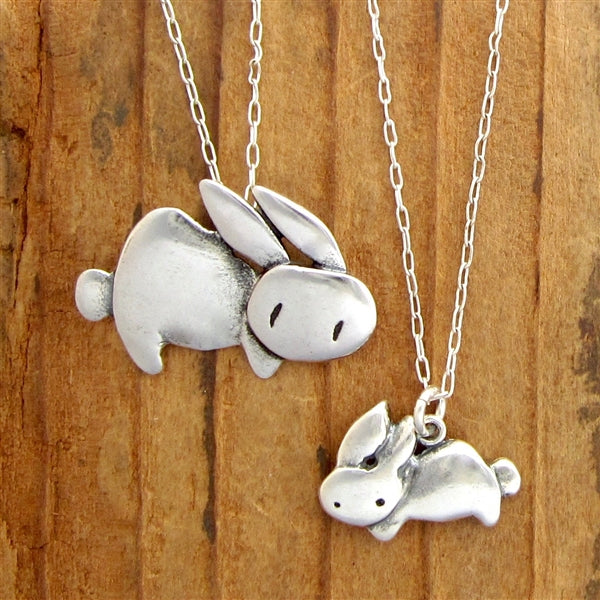 Silver bunny necklace store