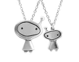 Sterling Silver Mother Daughter Orbit Girl Necklaces - Jewelry Necklace Set